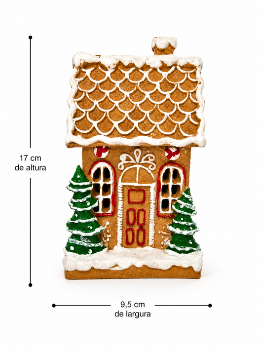 ENFEITE DE RESINA CASA DE BISCOITO 9,5CM X 8CMX 15,5CM