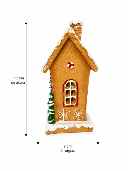 ENFEITE DE RESINA CASA DE BISCOITO 9,5CM X 8CMX 15,5CM