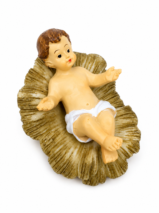 MENINO JESUS NA MANJEDOURA EM RESINA