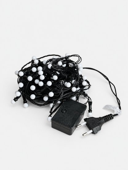 CORDÃO 100 LEDS C/ 8 FUNÇÕES 220V BRANCO QUENTE