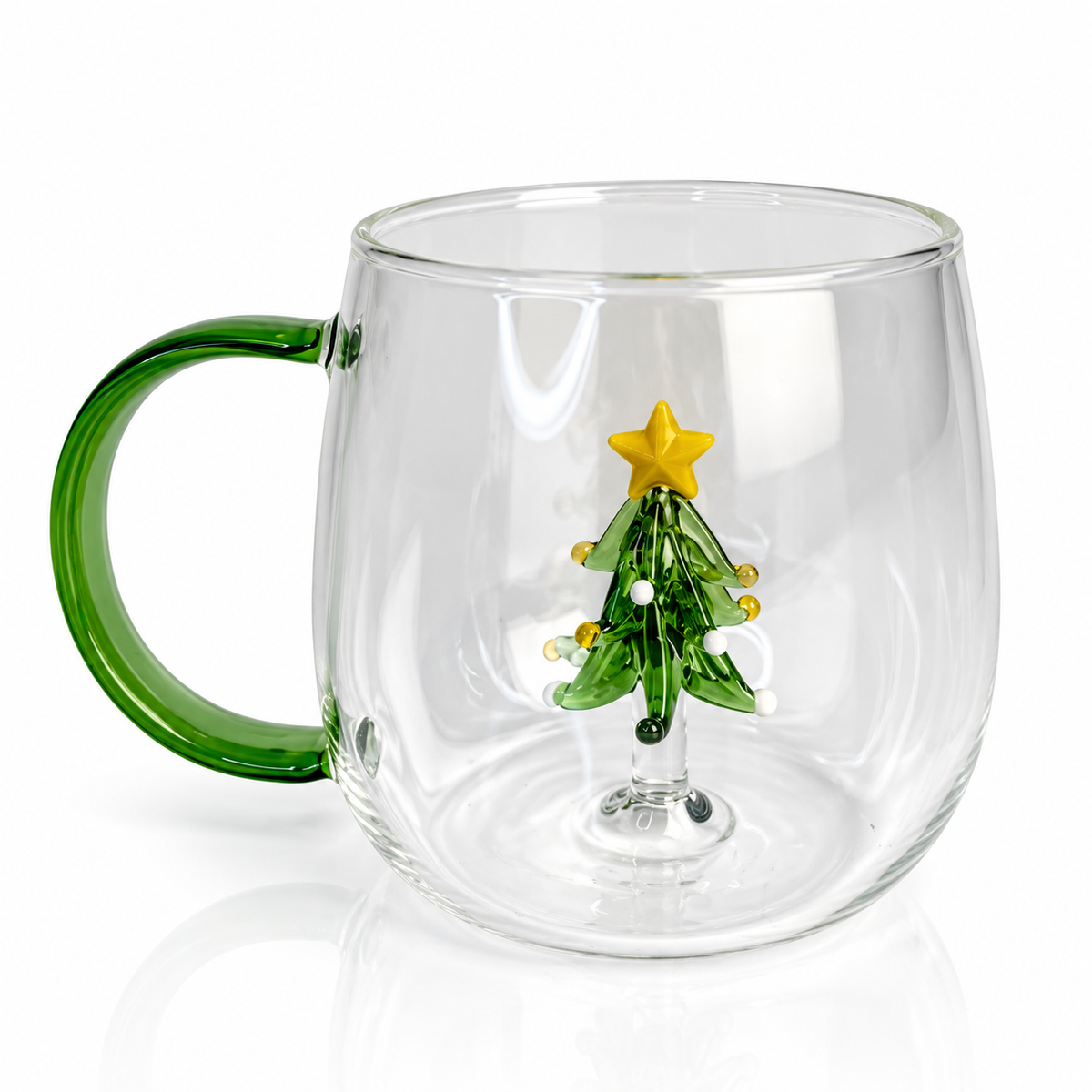 Caneca de Vidro 400ml Decorativa Árvore
