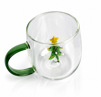 Caneca de Vidro 400ml Decorativa Árvore