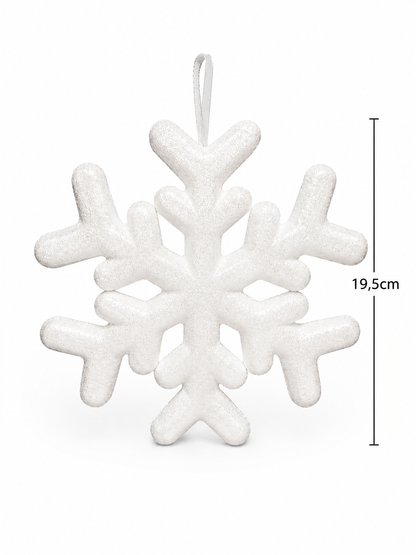 PENDENTE FLOCO DE NEVE C/ GLITTER 19,5CM