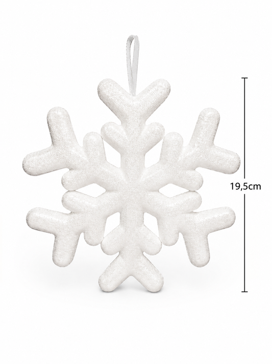 PENDENTE FLOCO DE NEVE C/ GLITTER 19,5CM