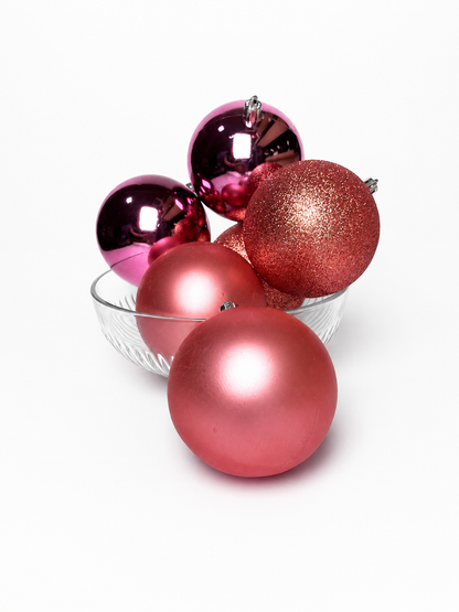 BOLA MISTA ROSA 8CM 6UNI