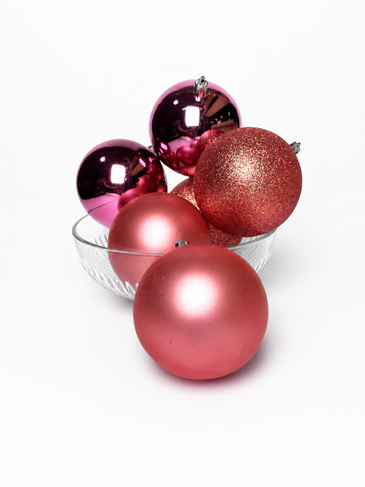 BOLA MISTA ROSA 8CM 6UNI
