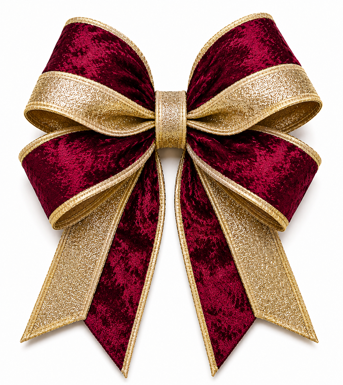 FITA ARAMADA 1/2 VINHO AVELUDADA C/ 1/2  GLITTER DOURADO 10CM X 9.14M