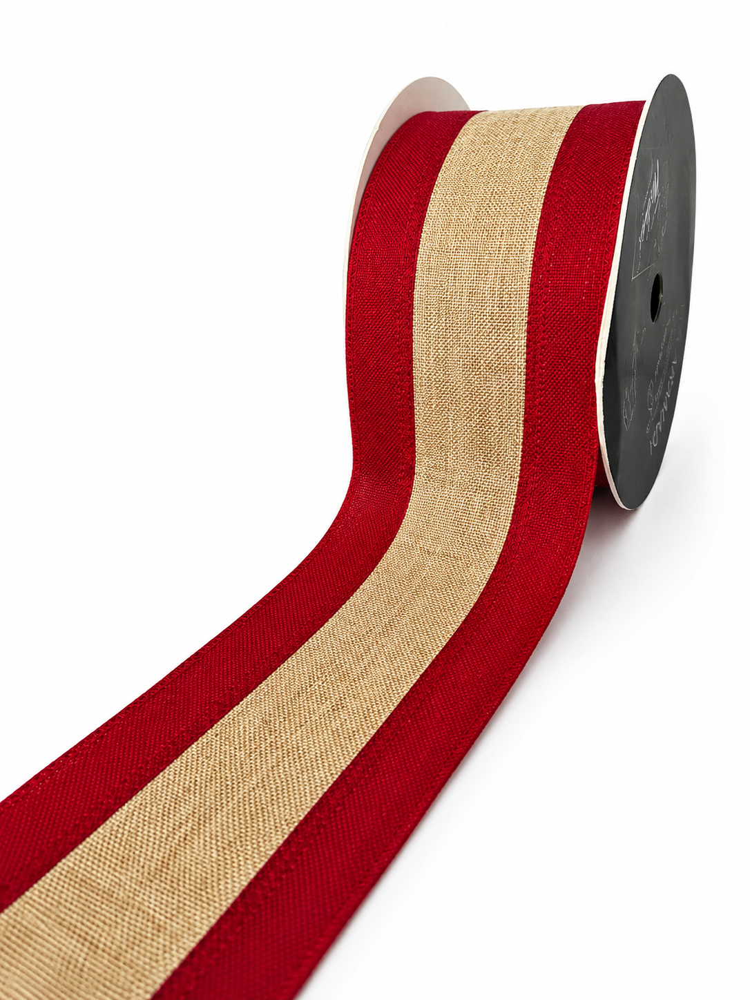 FITA ARAMADA VERMELHO COM BEGE 6.3CM X 9.14M