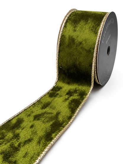 FITA ARAMADA DUPLA FACE VER AVELUDADO C/ GLITTER 6.3CM X 9.14M