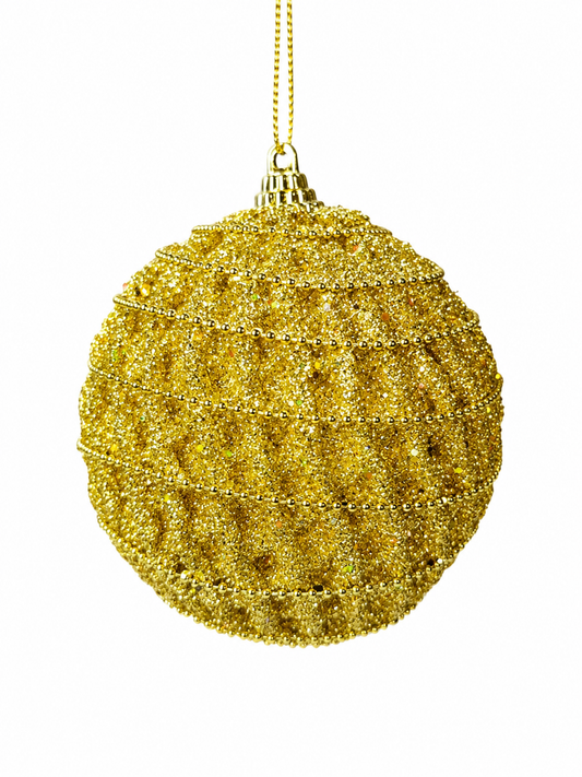 BOLA DOURADO C/ GLITTER 8CM 4UNI
