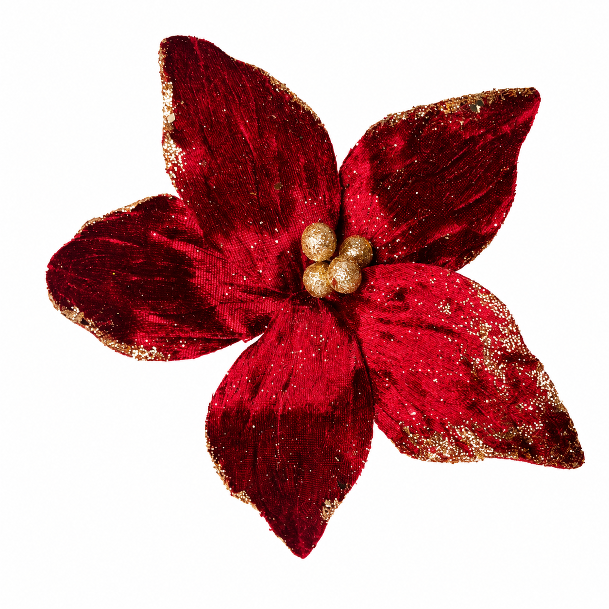 H. DE FLOR PEQUENA VERMELHA C GLITTER