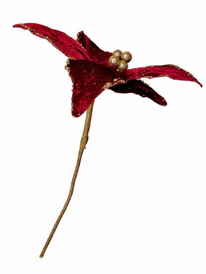 H. DE FLOR PEQUENA VERMELHA C GLITTER