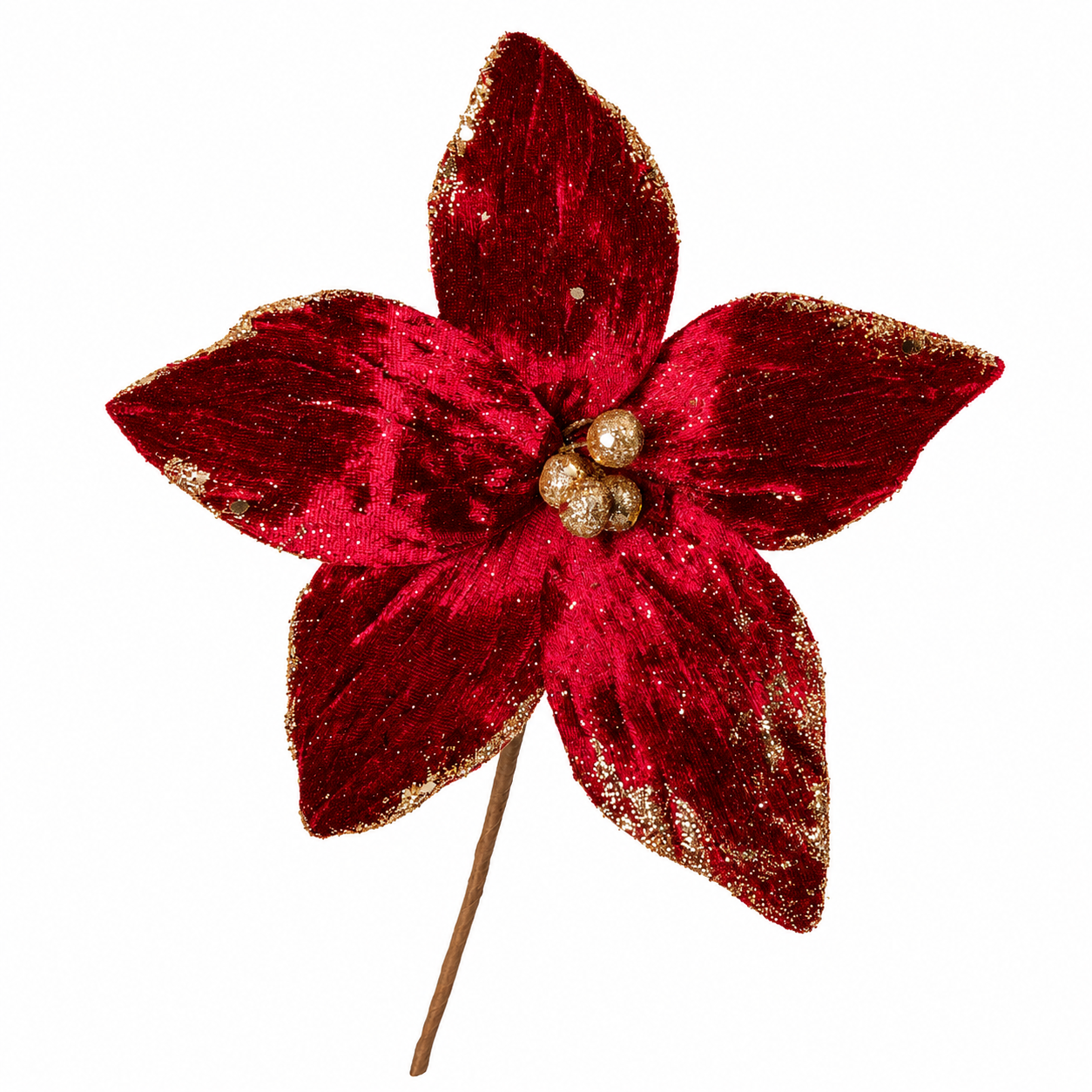 H. DE FLOR PEQUENA VERMELHA C GLITTER