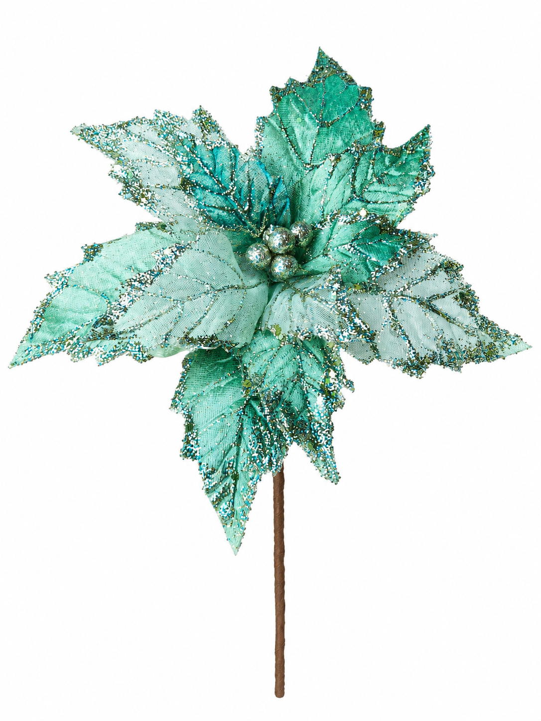 H. DE FLOR VERDE C GLITTER DOURADO