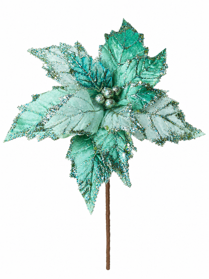 H. DE FLOR VERDE C GLITTER DOURADO