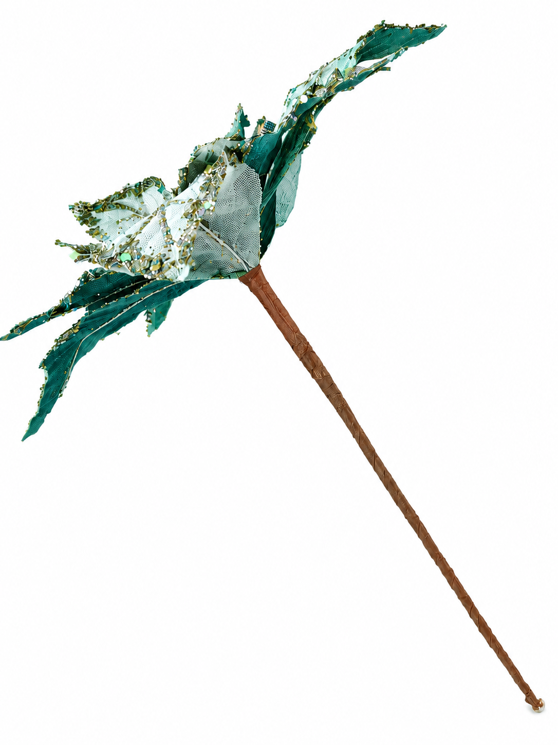 H. DE FLOR VERDE C GLITTER DOURADO