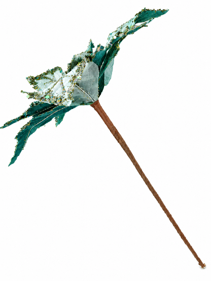 H. DE FLOR VERDE C GLITTER DOURADO
