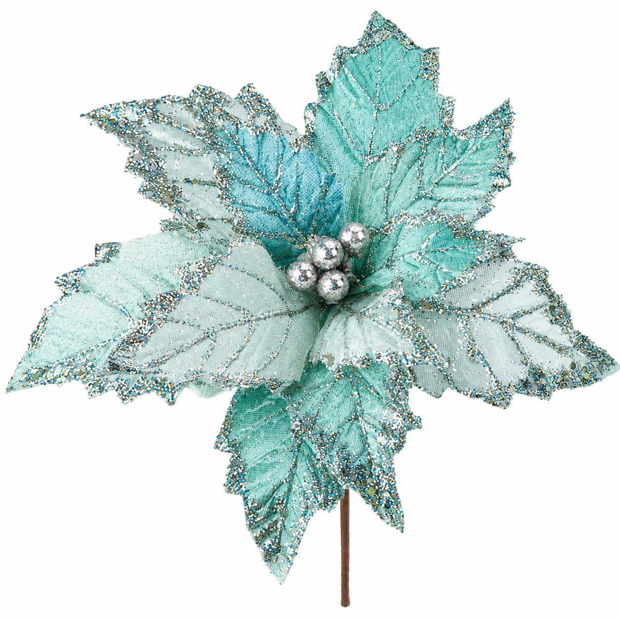H. DE FLOR VERDE C GLITTER DOURADO