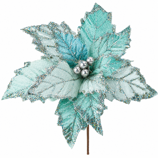 H. DE FLOR VERDE C GLITTER DOURADO