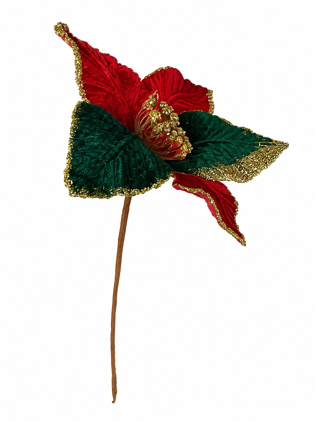 H. DE FLOR PEQUENA VELUDO VERMELHO E VERDE