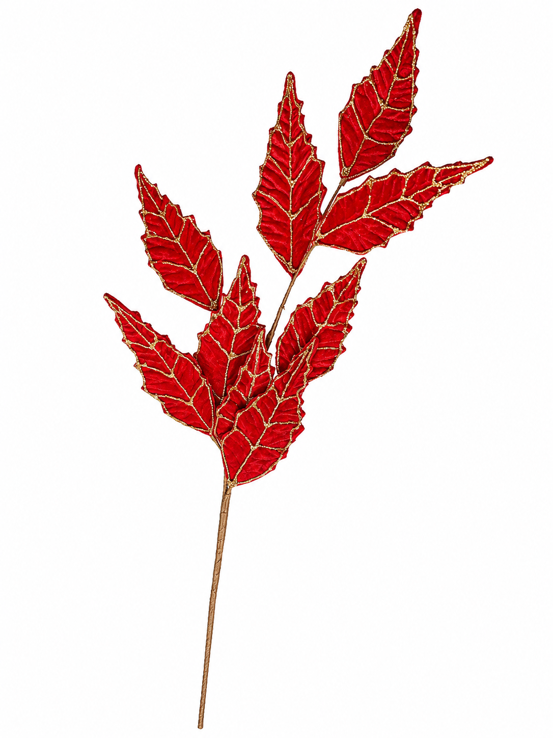 H. FOLHAS DE VELUDO VERMELHO COM DOURADO