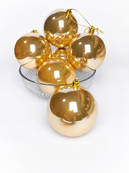 BOLA PEROLADA DOURADO 8CM 6 UNI