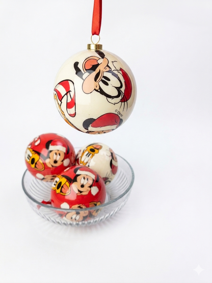BOLA MICKEY PLUTO VERM. E BRANCO 8CM 4UNI