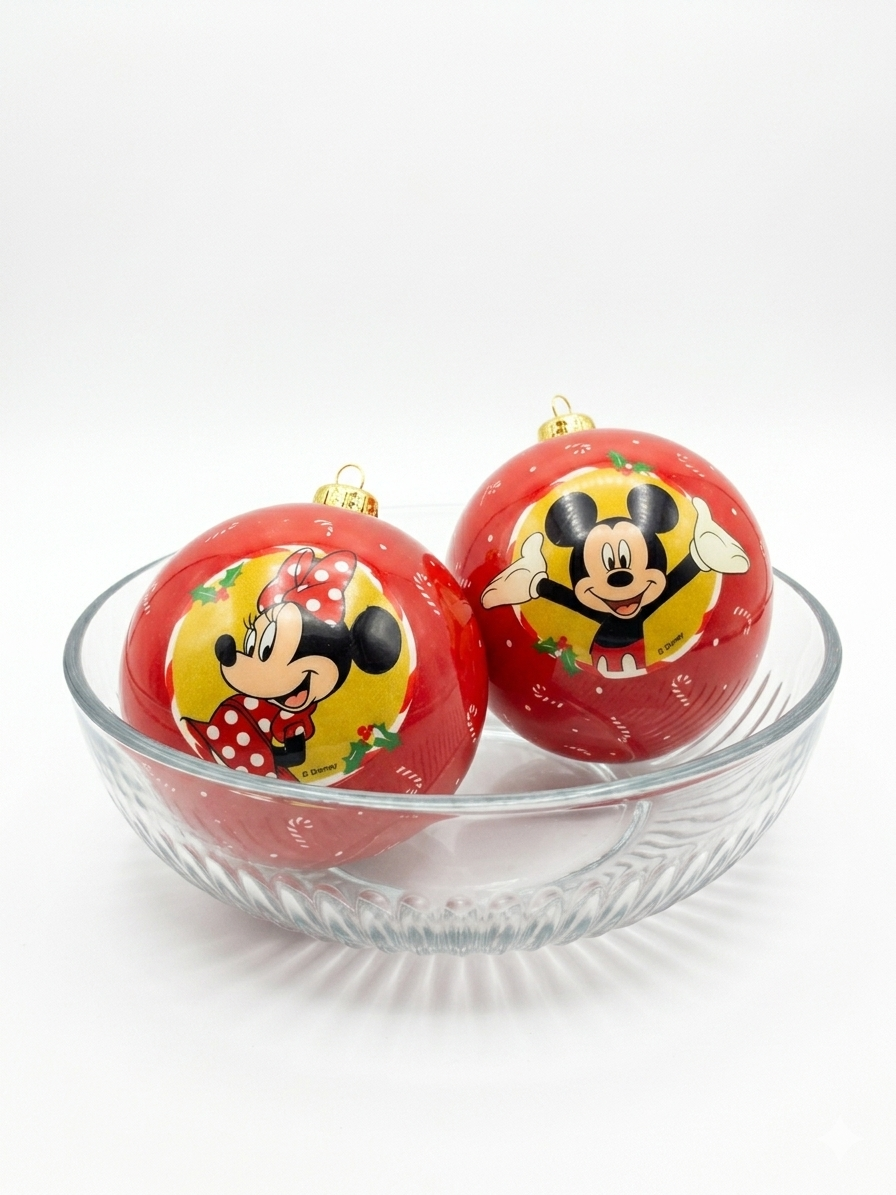 BOLA MICKEY E MINNIE VERM. 10CM 2UNI