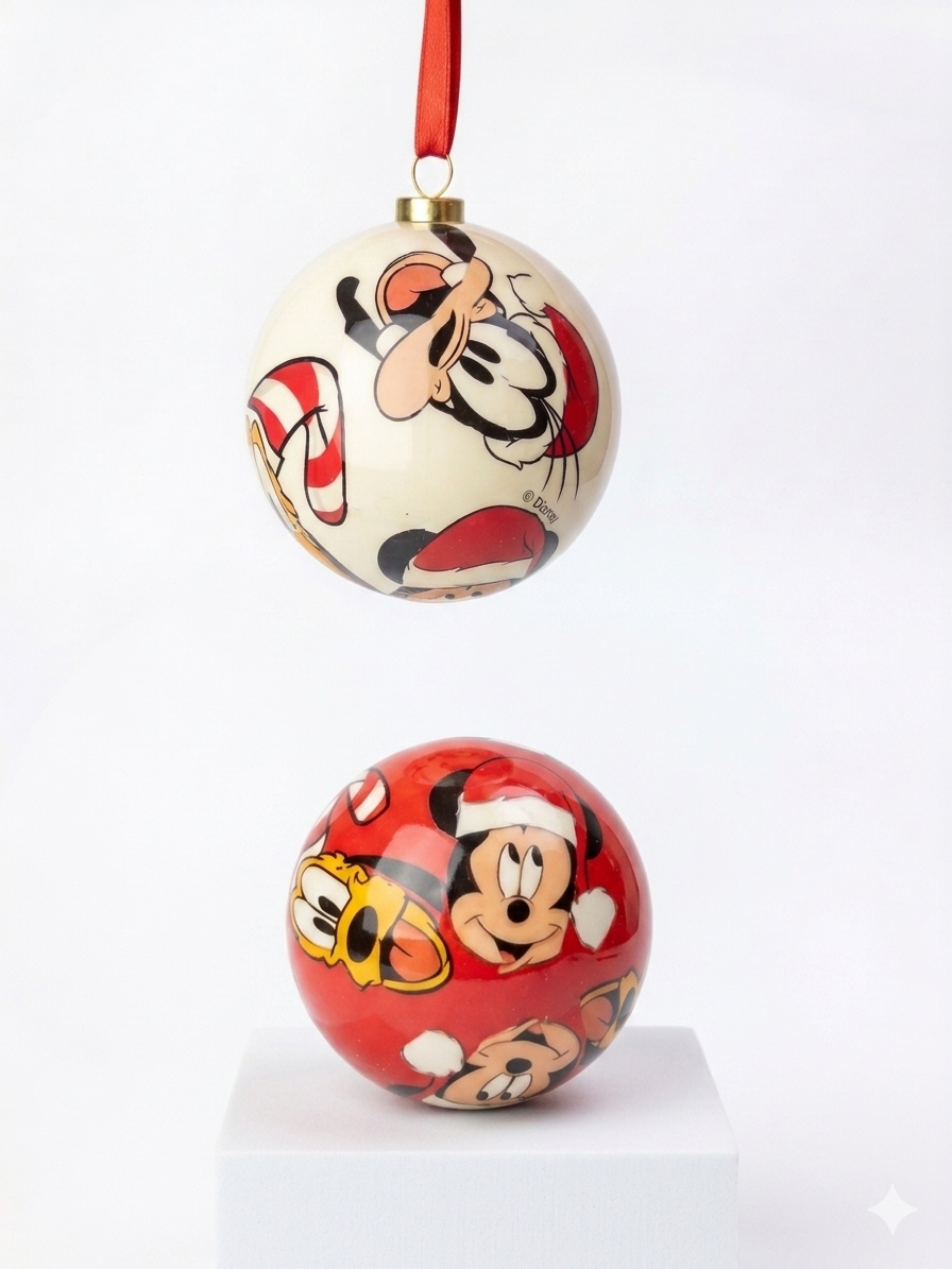 BOLA MICKEY PLUTO VERM. E BRANCO 8CM 4UNI