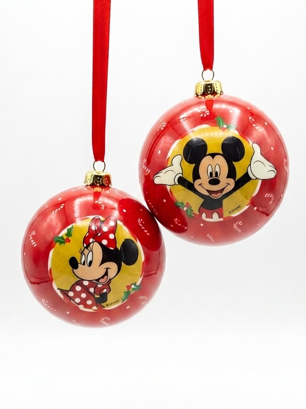 BOLA MICKEY E MINNIE VERM. 10CM 2UNI