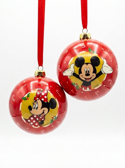 BOLA MICKEY E MINNIE VERM. 10CM 2UNI