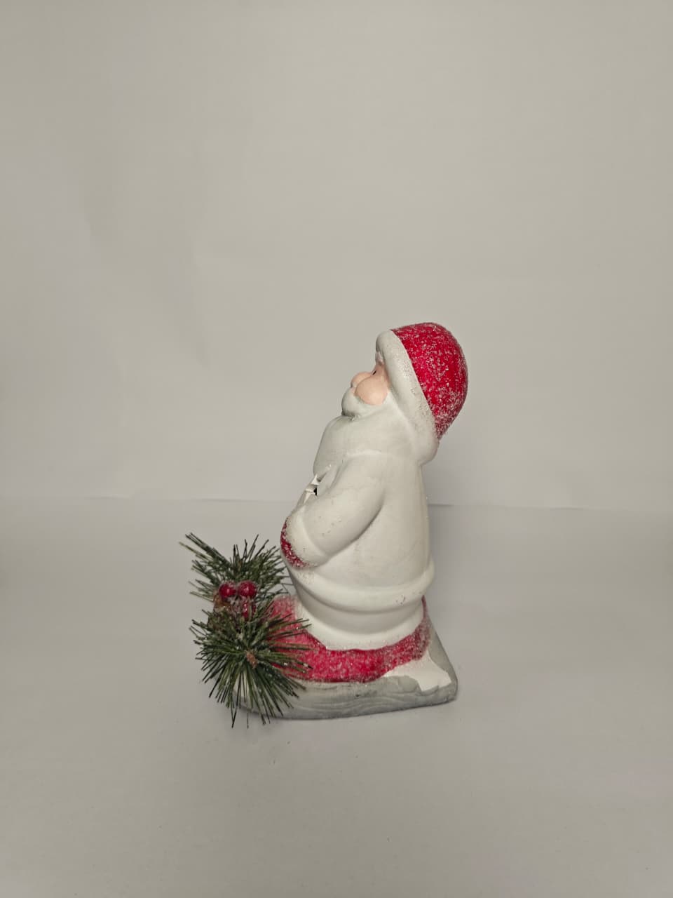 PAPAI NOEL ESQUIANDO EM CERÂMICA 15,3CM