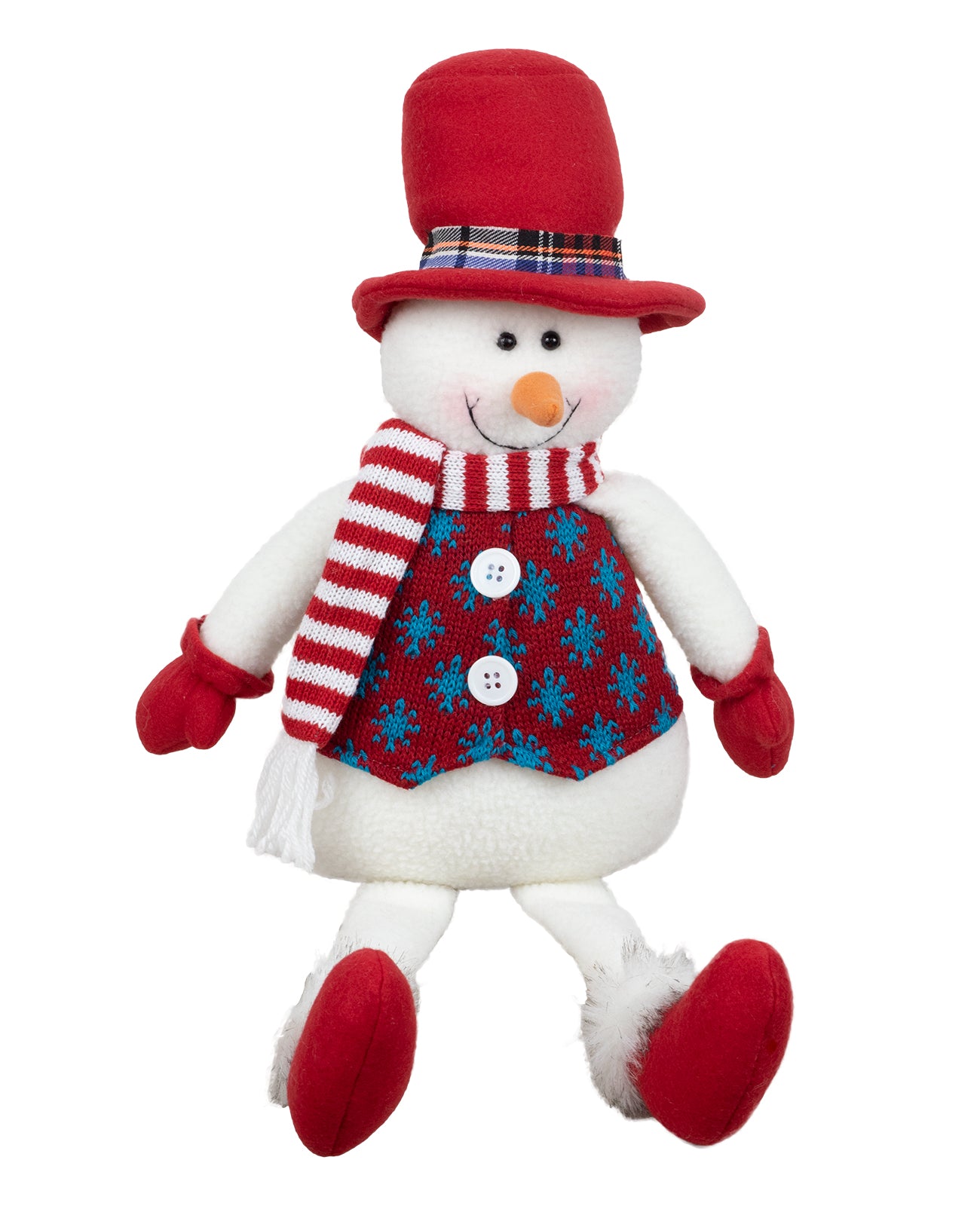 BONECO DE NEVE C/ CARTOLA SENTADO